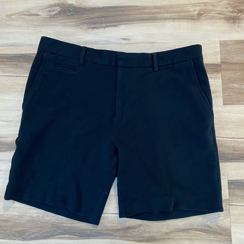 Topman Shorts 34 Mens Chino Pique Cotton Slim Fit Black